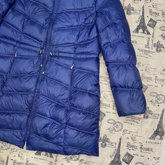 Ellen Tracy NWOT! Navy Down Hooded  Water Resist Lined Drawcord Puffer Coat - Picture 4 of 16